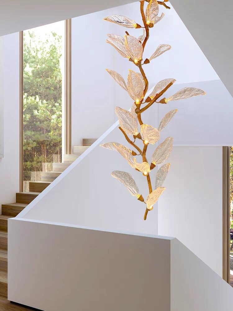 Creative Bionic Resin Leaves Chandelier for Living Room/Dining Room/Staircase by Bling Lighting Studio