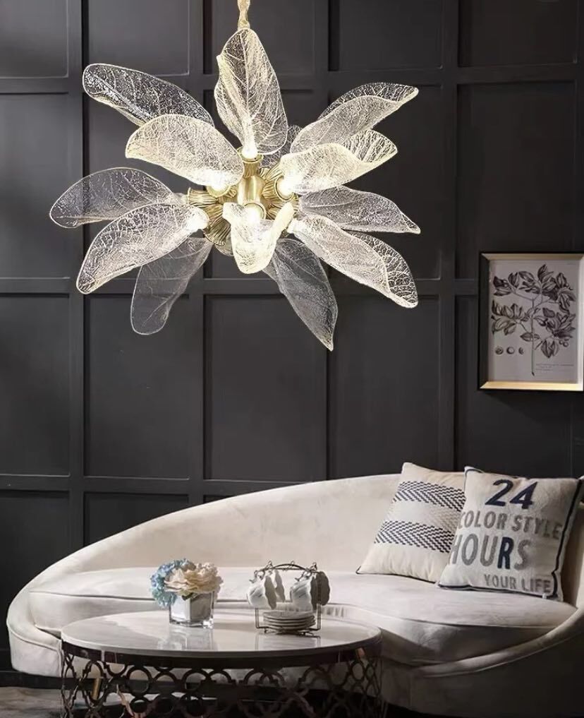 Creative Bionic Resin Leaves Chandelier for Living Room/Dining Room/Staircase by Bling Lighting Studio