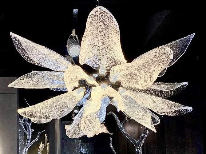 Creative Bionic Resin Leaves Chandelier for Living Room/Dining Room/Staircase by Bling Lighting Studio