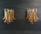 Murano Wall Lamp | 10 Yellow Petal Glass | Set of 2