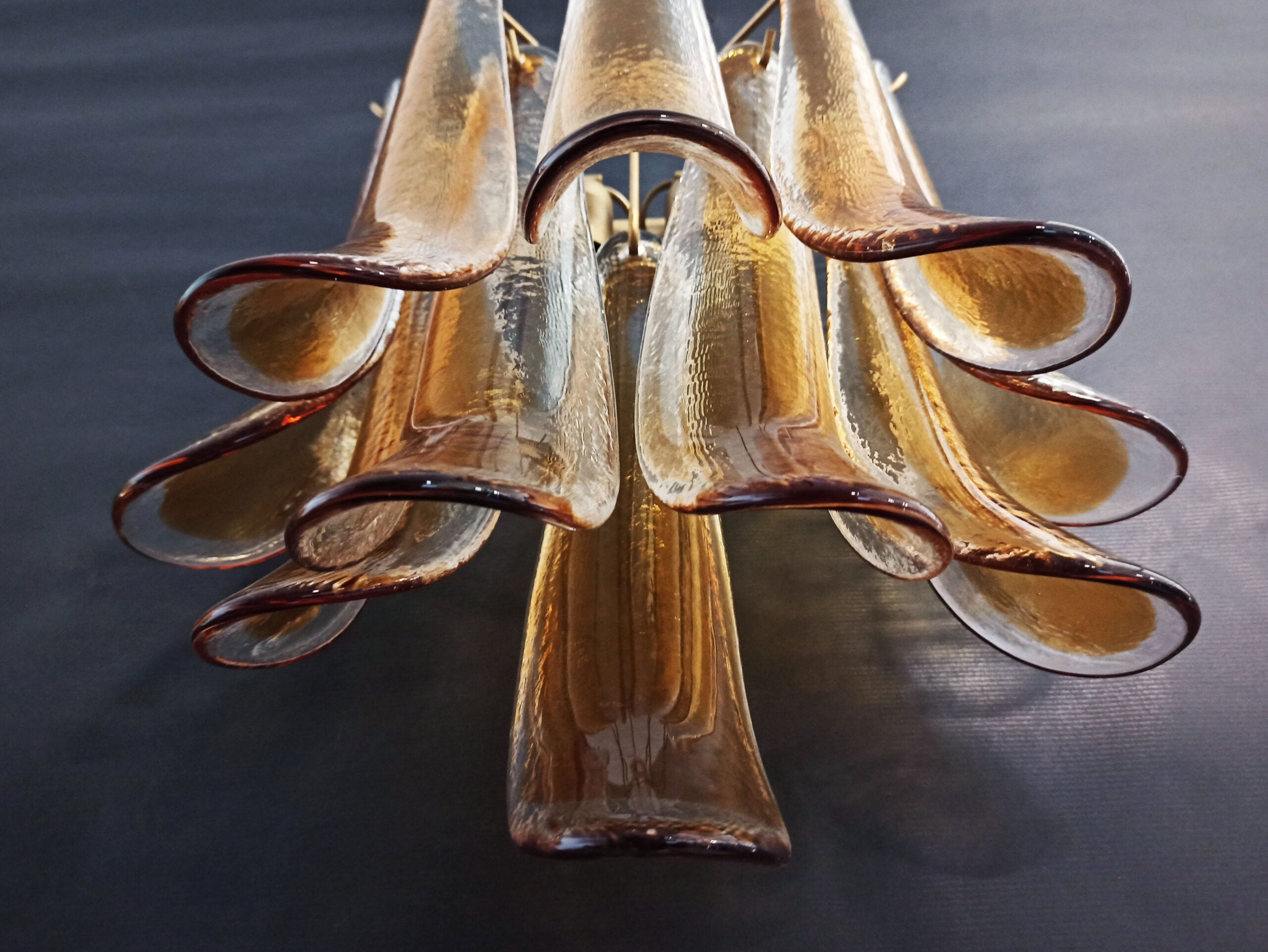 Murano Wall Lamp | 10 Yellow Petal Glass | Set of 2