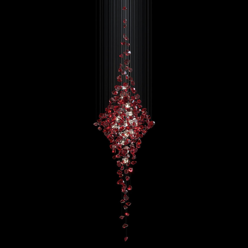 Crimson Crystal Scatter Chandelier