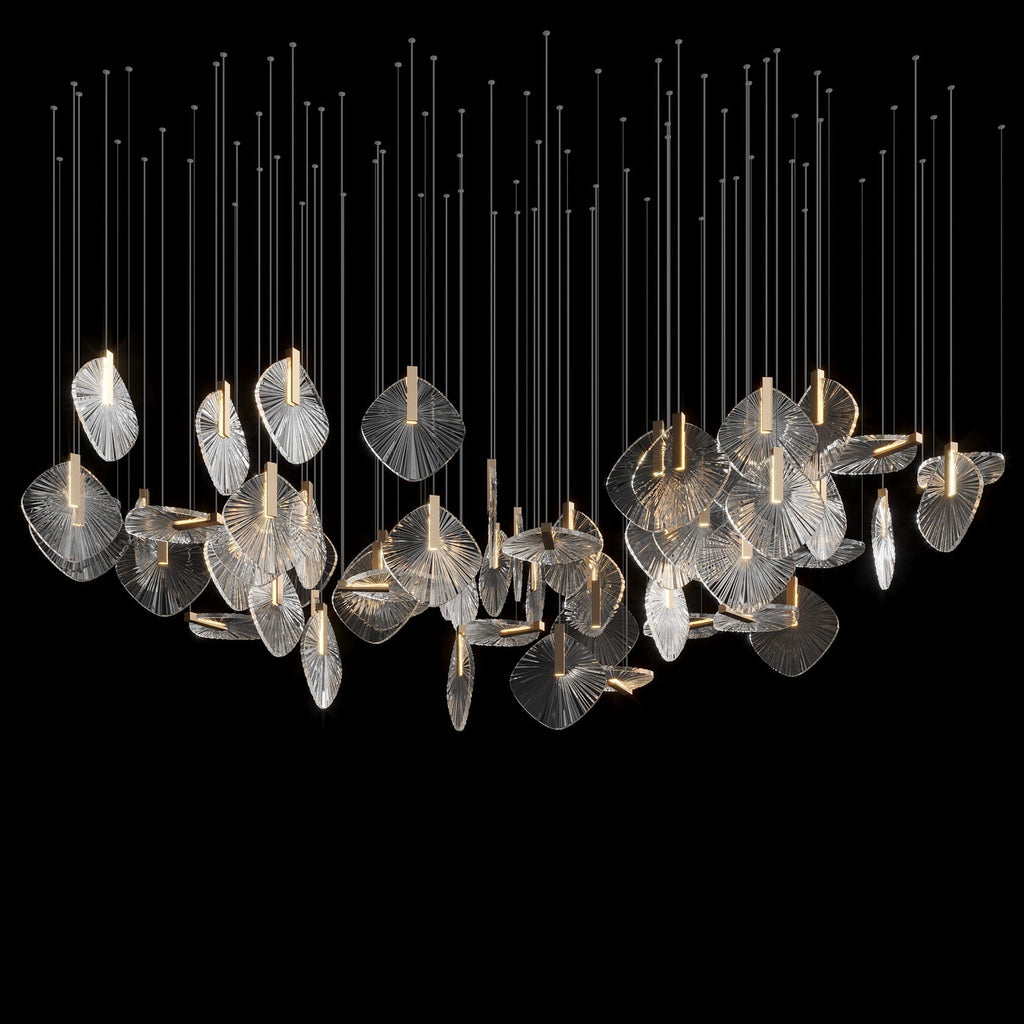 Crystal Disc Rain Chandelier