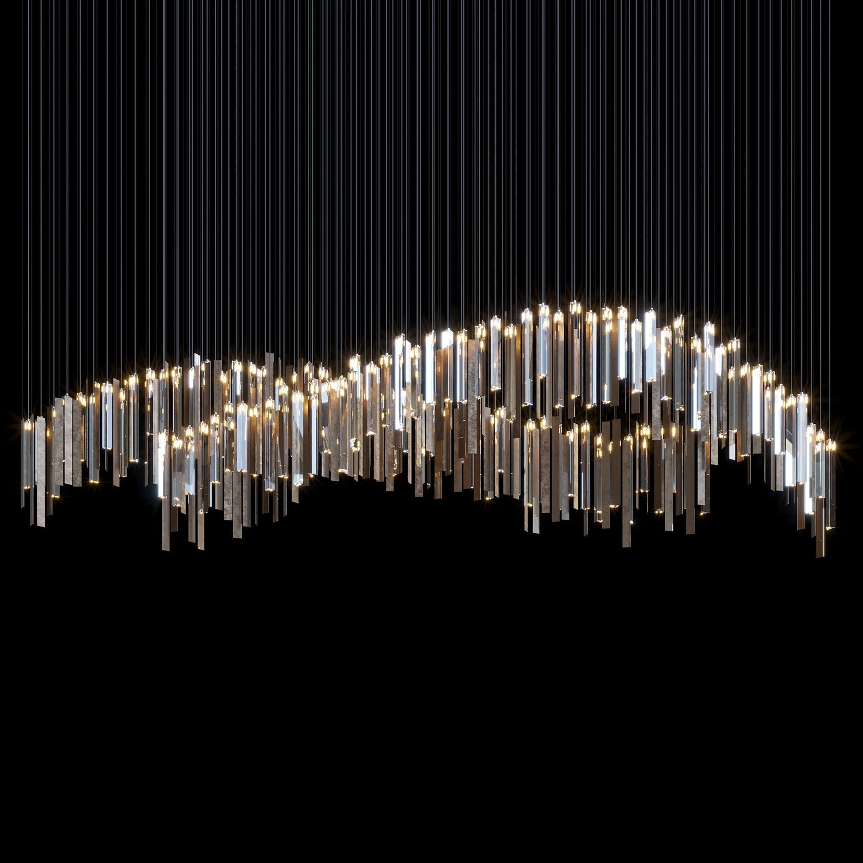 Crystal Ribbon Waterfall Chandelier
