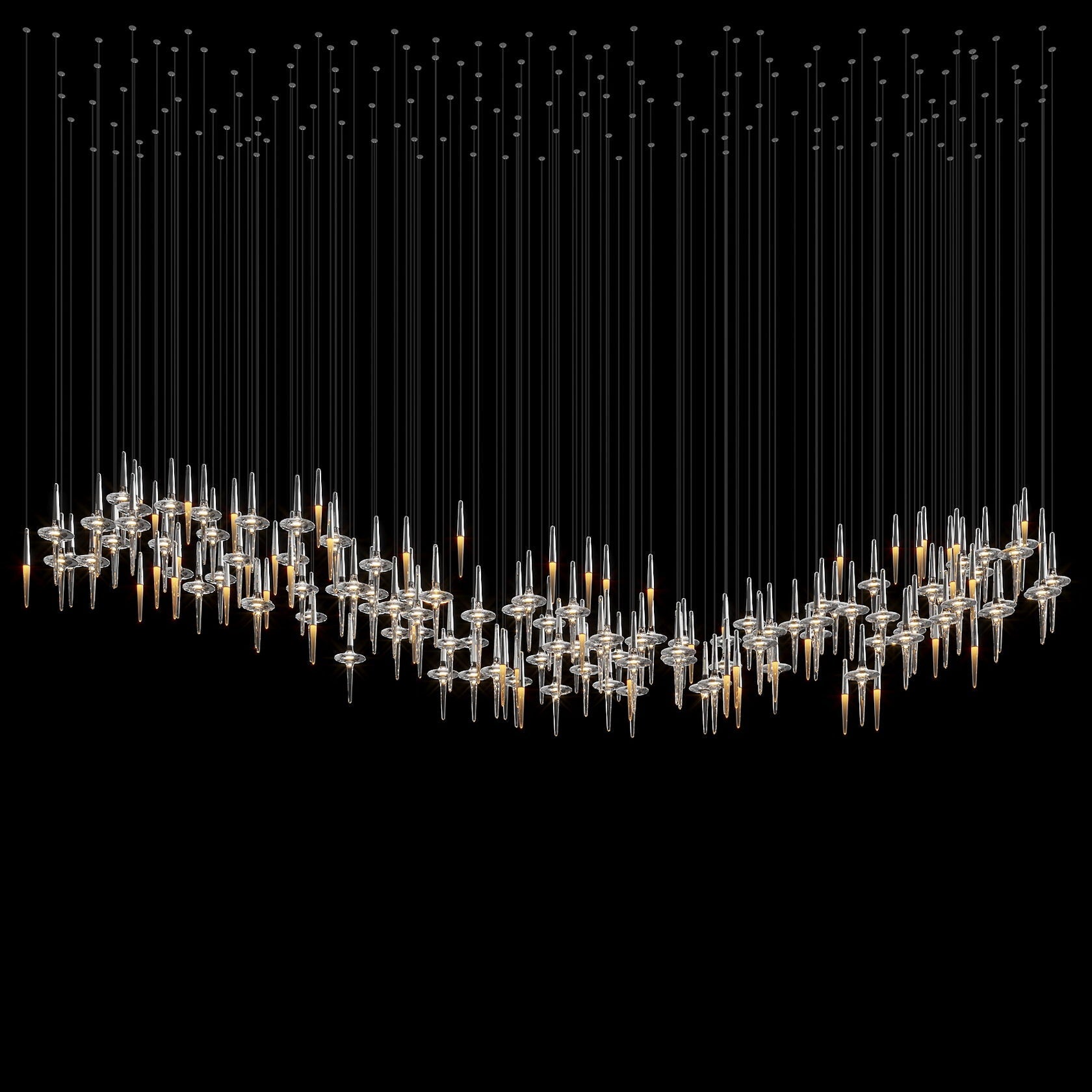 Crystal Icicle Saucer Chandelier