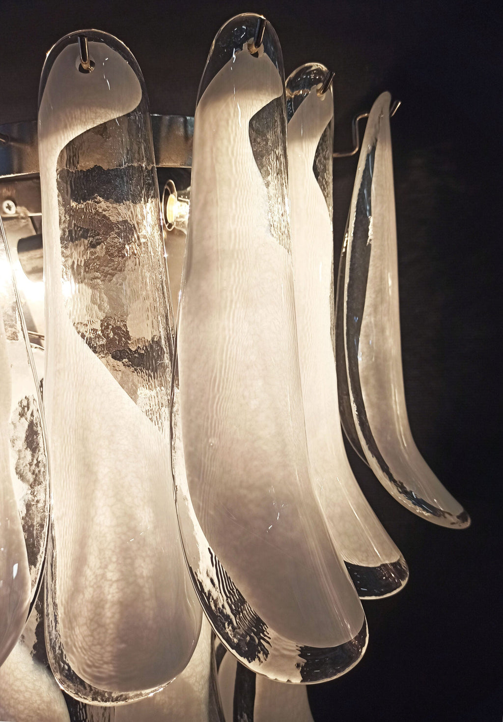 Murano Wall Lamp | 16 White Petal Glass | Set of 2
