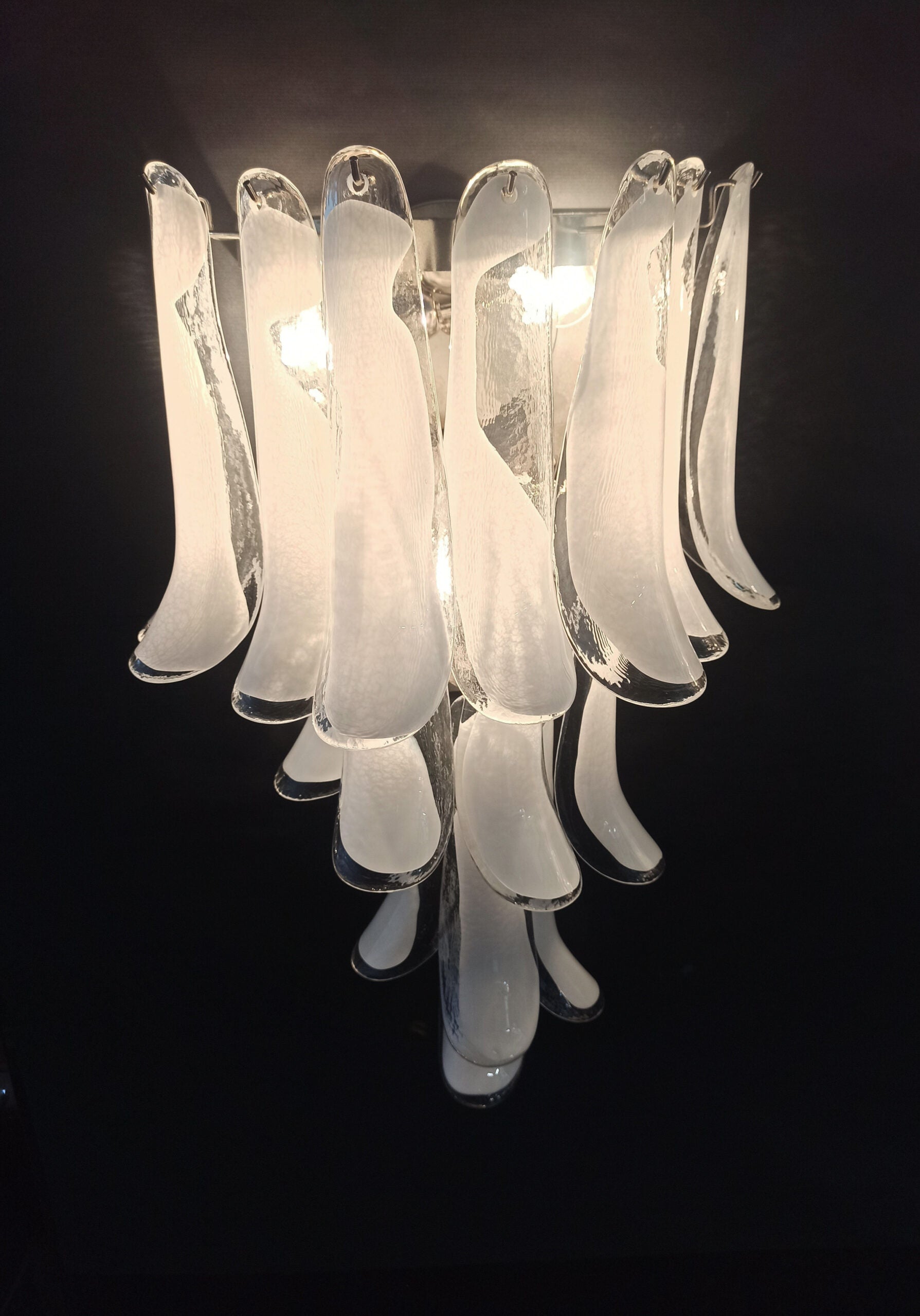 Murano Wall Lamp | 16 White Petal Glass | Set of 2