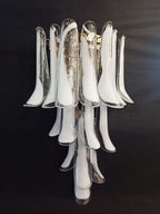 Murano Wall Lamp | 16 White Petal Glass | Set of 2