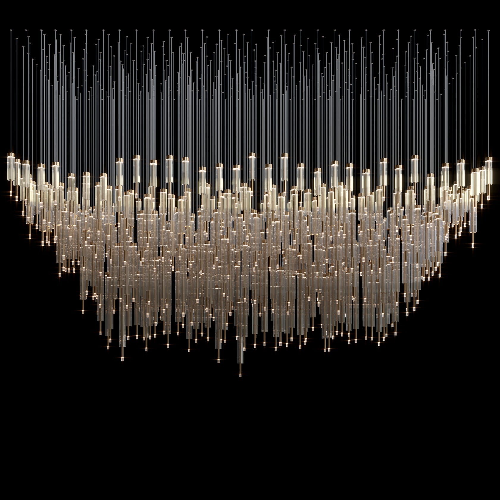 Crystal Tube Rain Chandelier