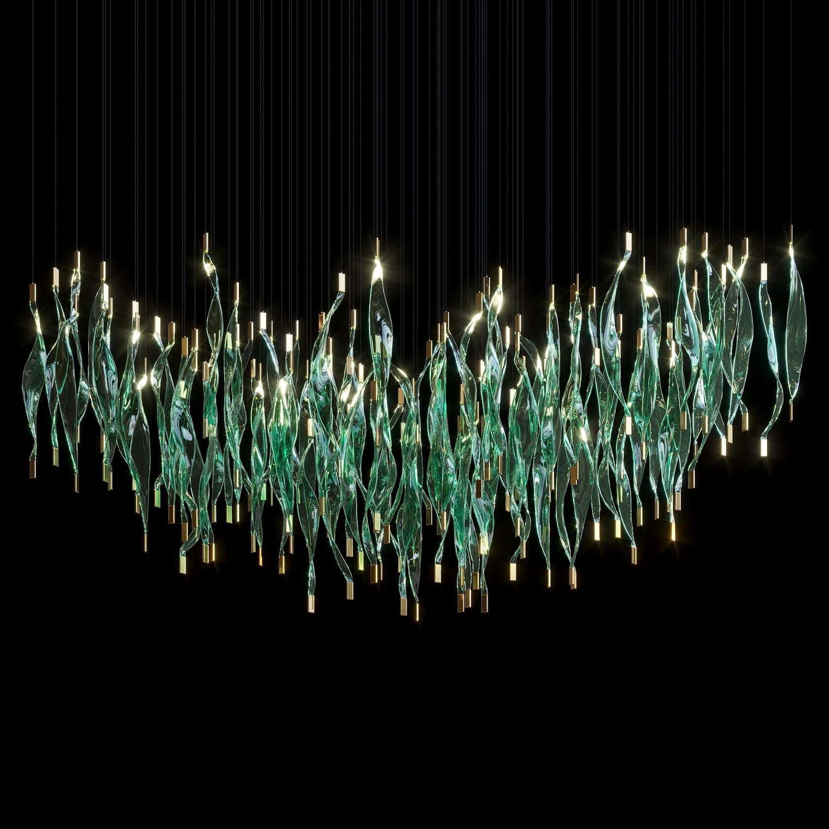 Crimson Flame Cascade Chandelier