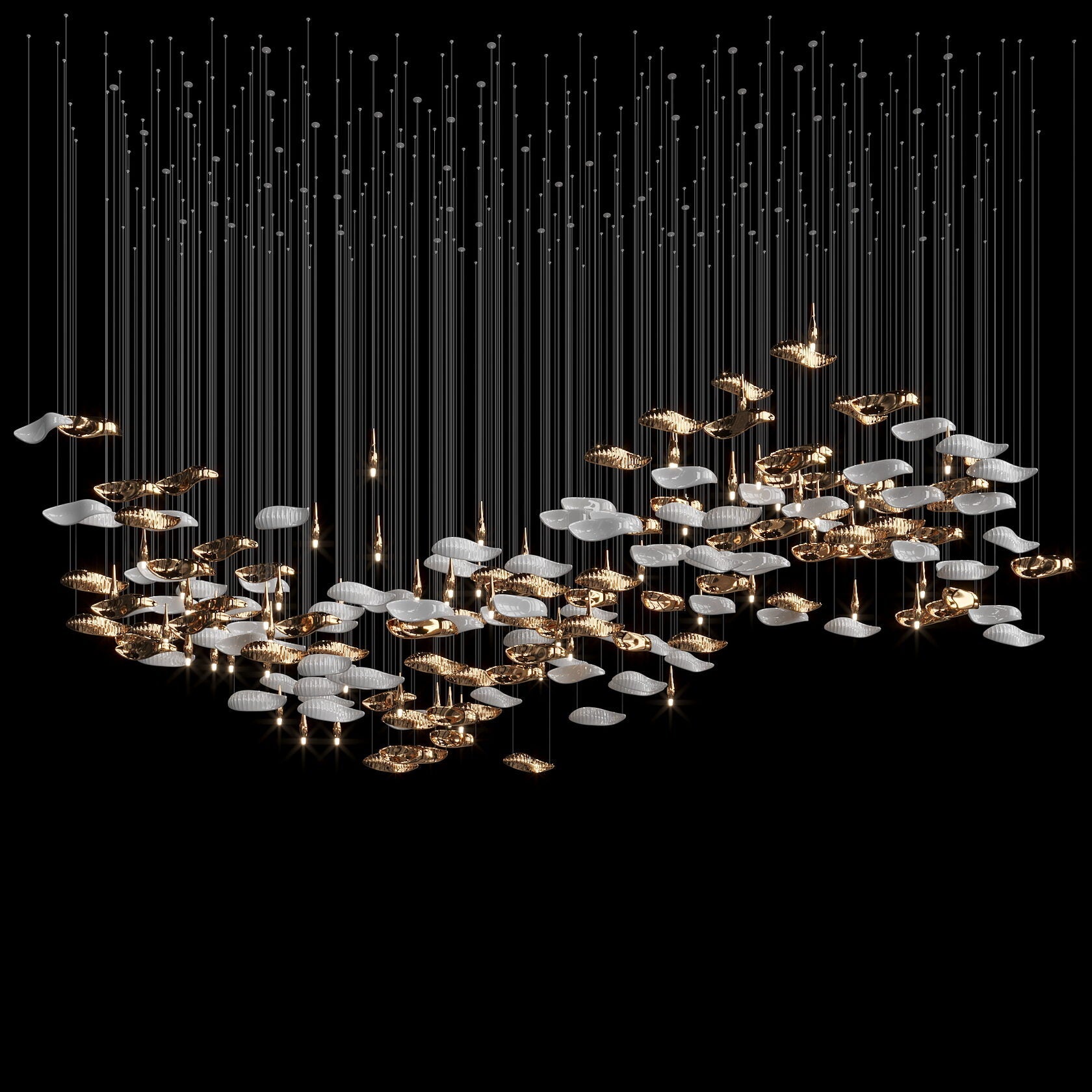Amber Glass Drift Chandelier