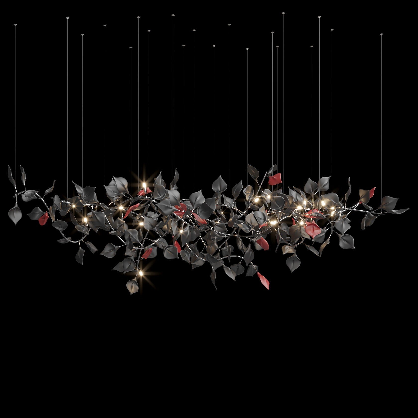 White Leaf Branch Chandelier