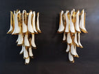 Murano Wall Lamp | 16 Caramel-Coloured Petal Glass | Set of 2