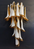 Murano Wall Lamp | 16 Caramel-Coloured Petal Glass | Set of 2