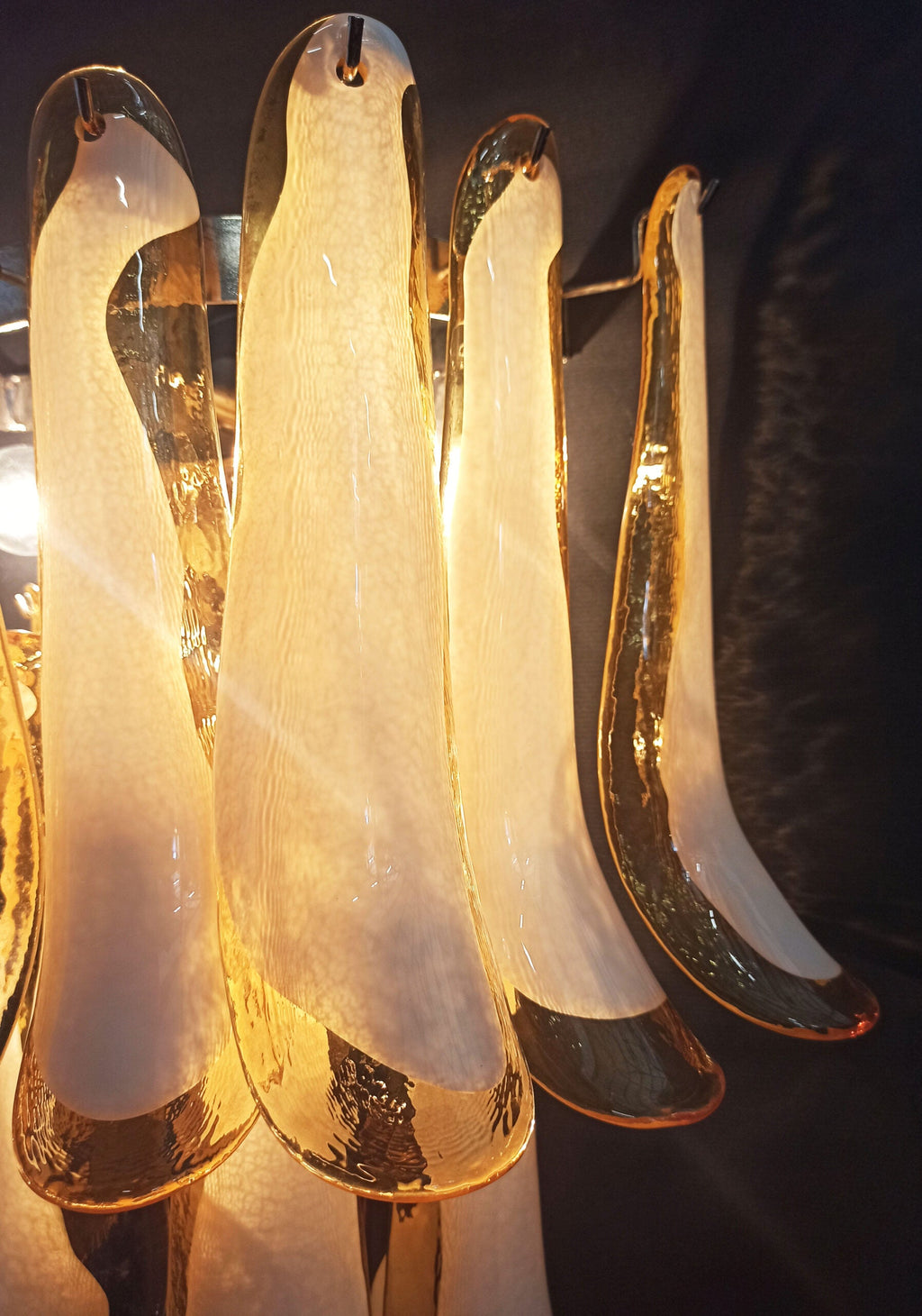 Murano Wall Lamp | 16 Caramel-Coloured Petal Glass | Set of 2