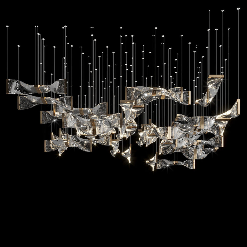 Crystal Twist Panel Chandelier