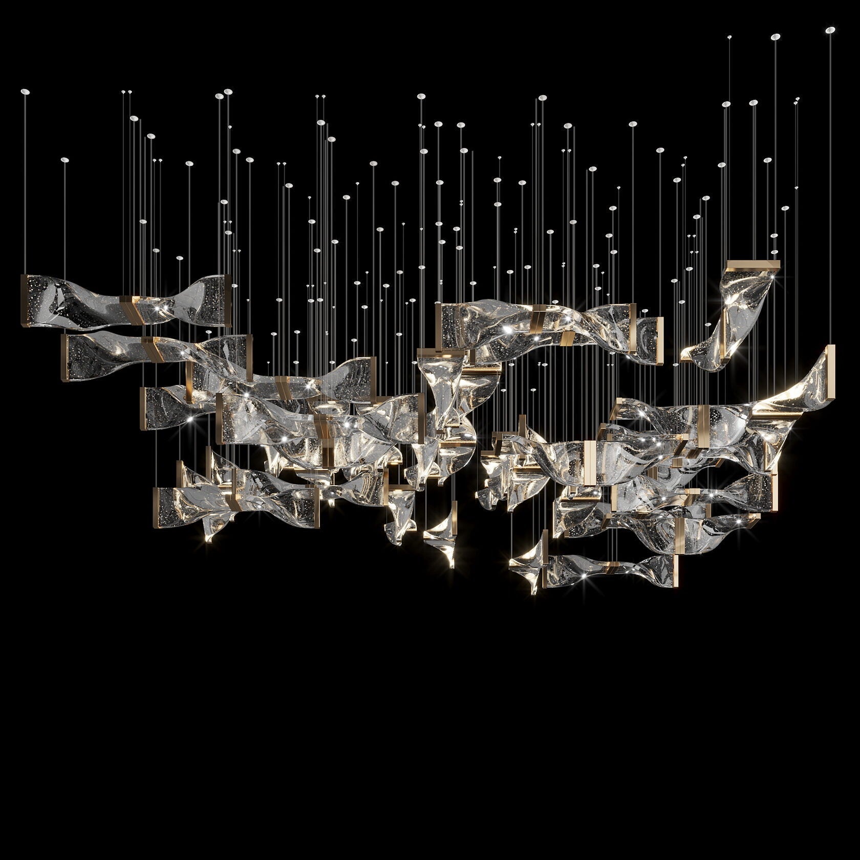 Crystal Twist Panel Chandelier