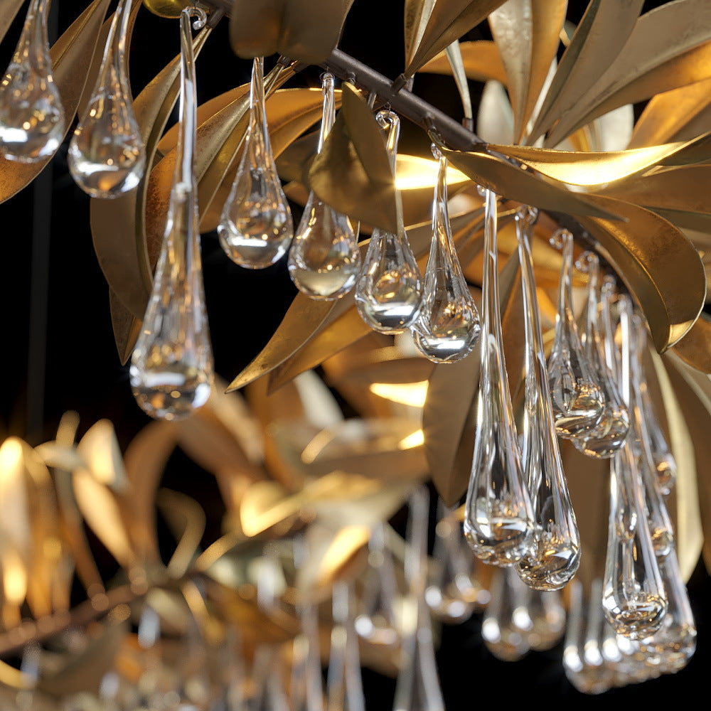 Olive Leaf Rain Chandelier