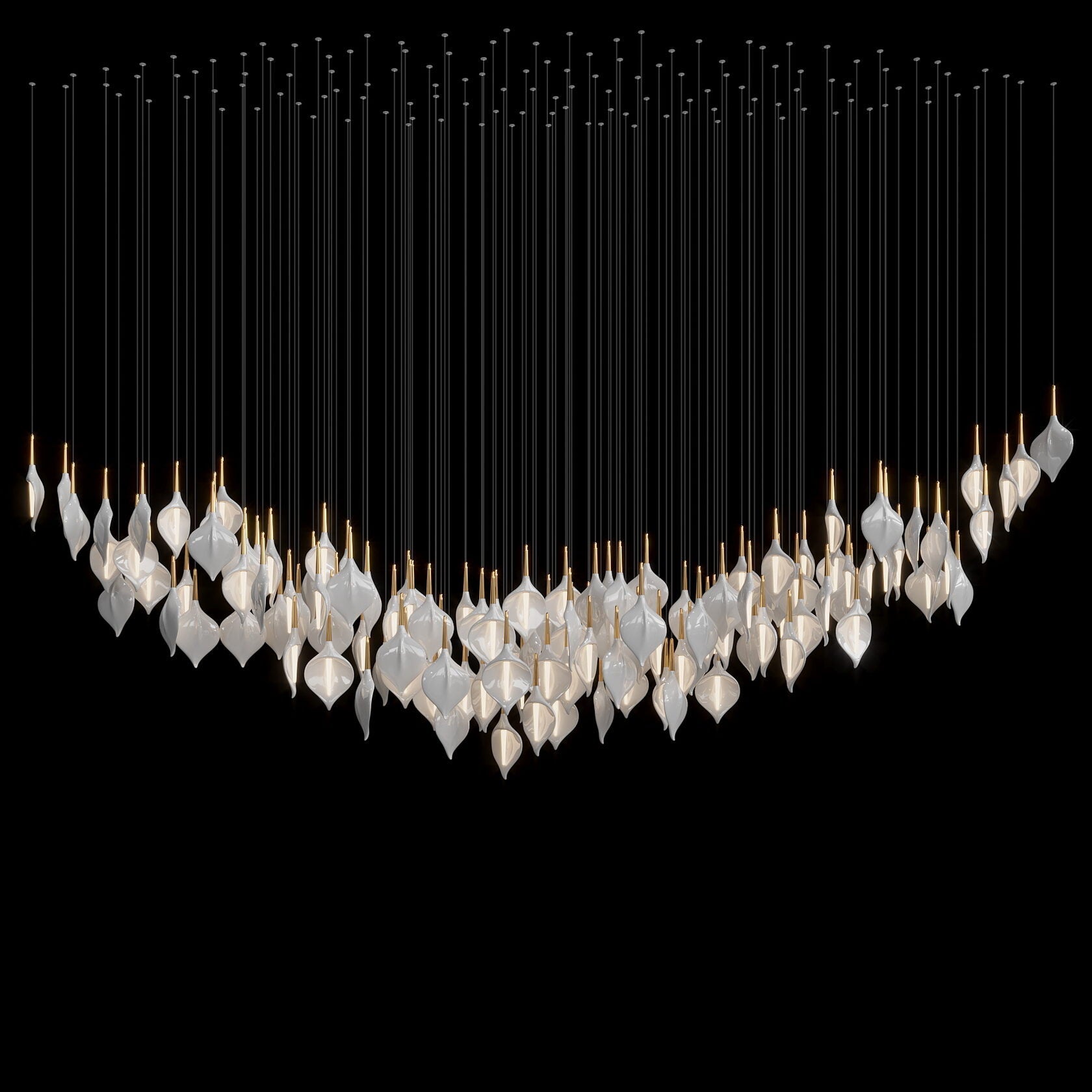 Gold Petal Cluster Chandelier