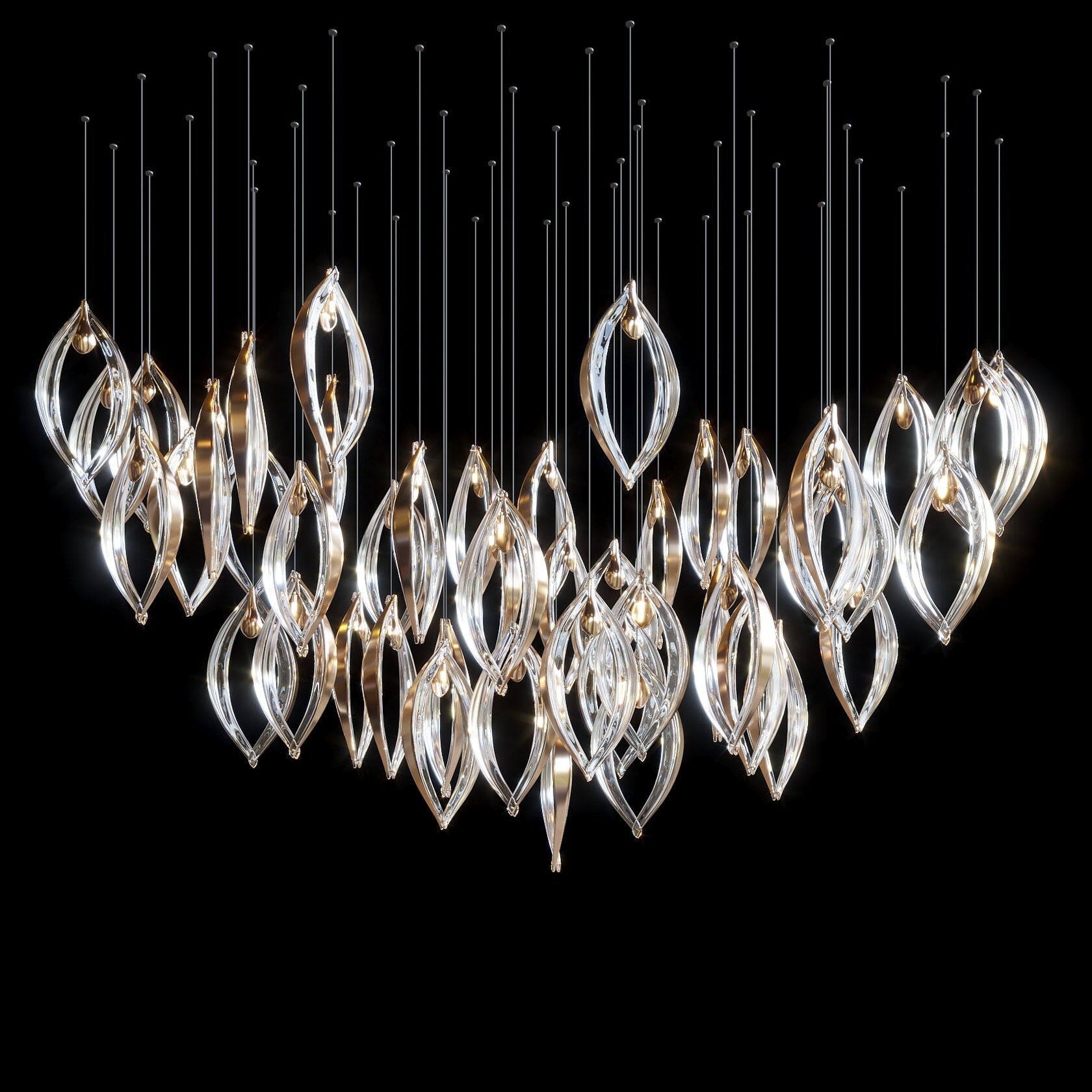 Crystal Petal Pod Chandelier