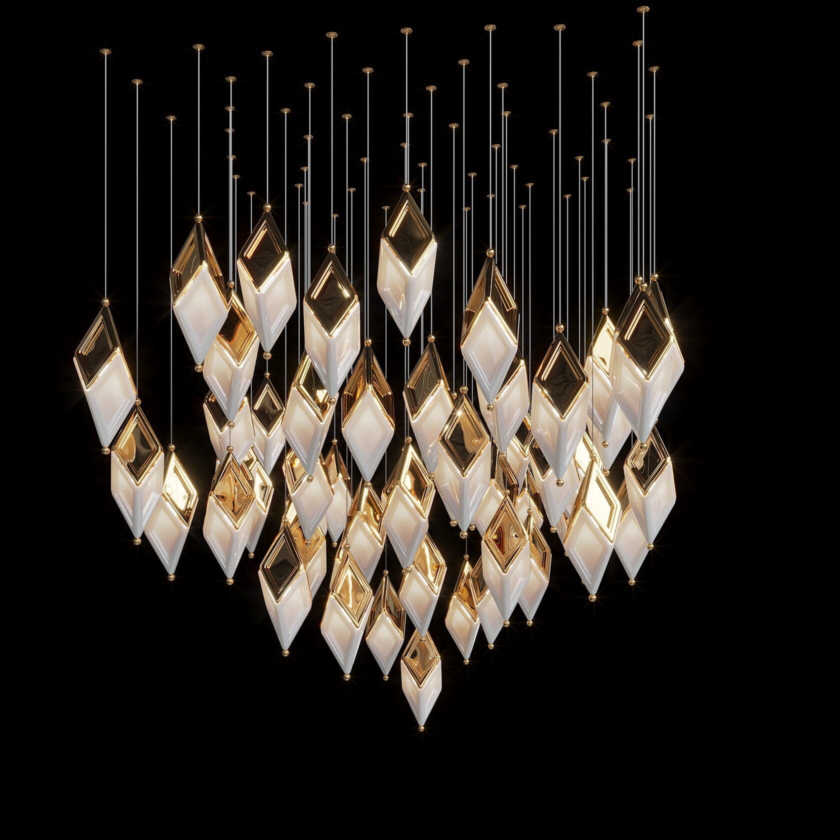 White Diamond Cascade Chandelier
