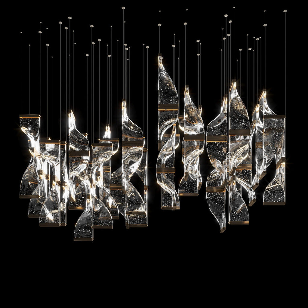 Crystal Twist Panel Chandelier