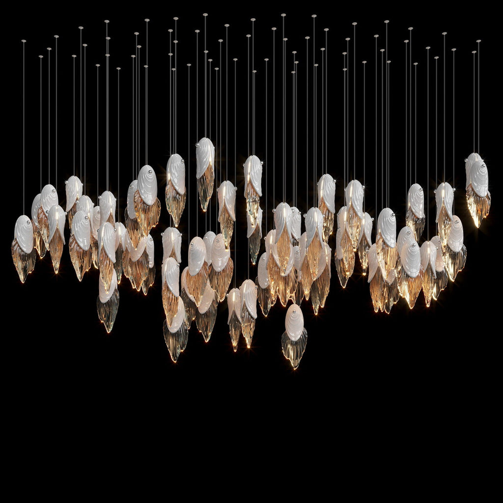 White Shell Cascade Chandelier