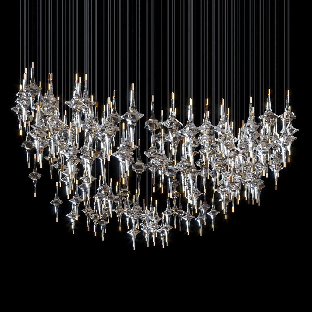 Crystal Diamond Rain Chandelier