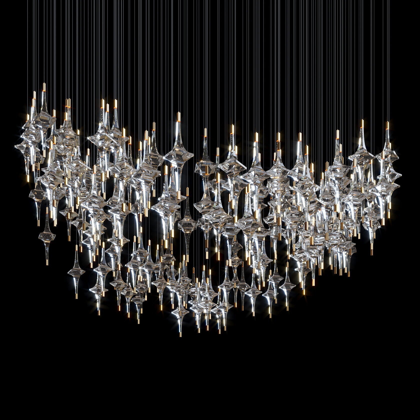 Crystal Diamond Rain Chandelier