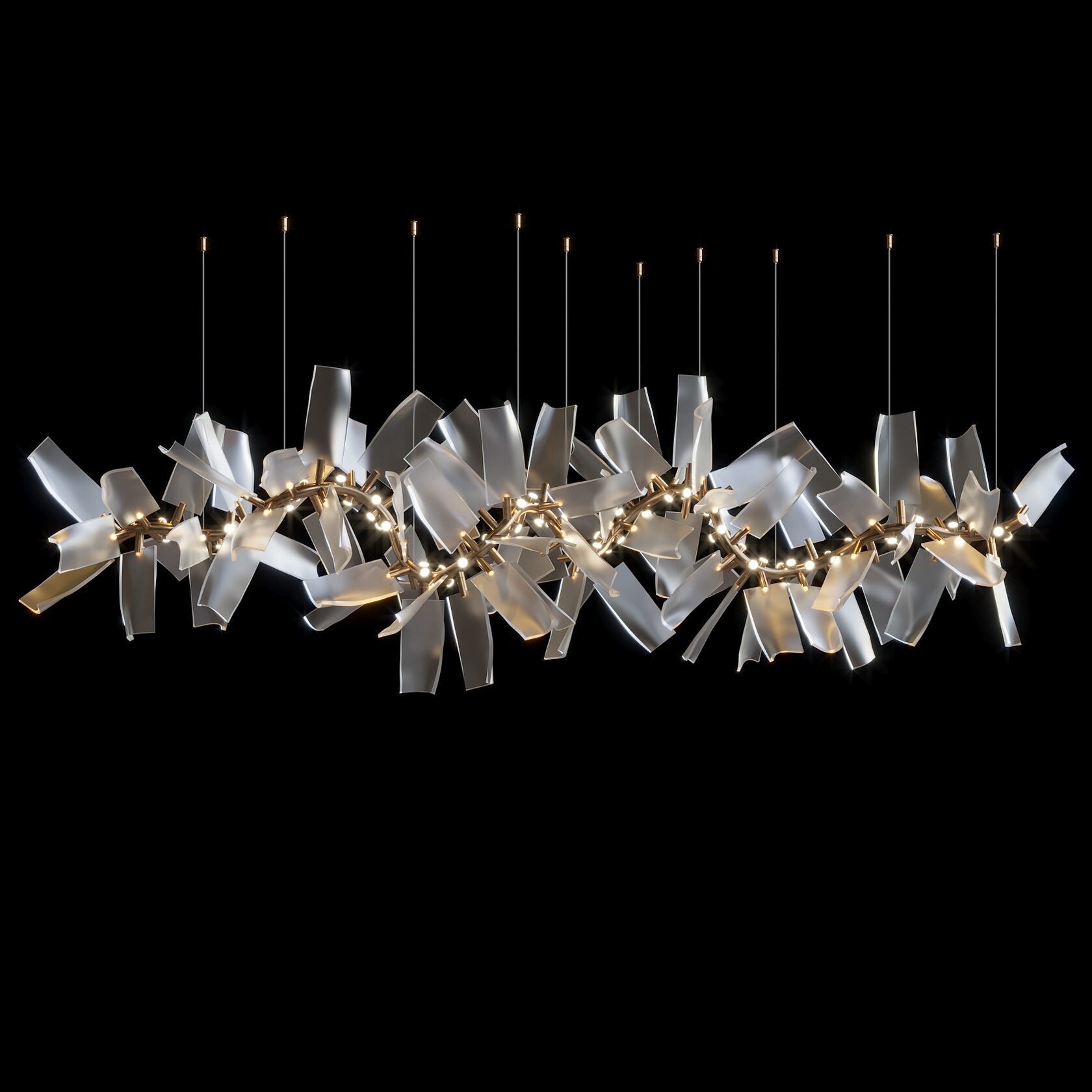 White Porcelain Shard Chandelier