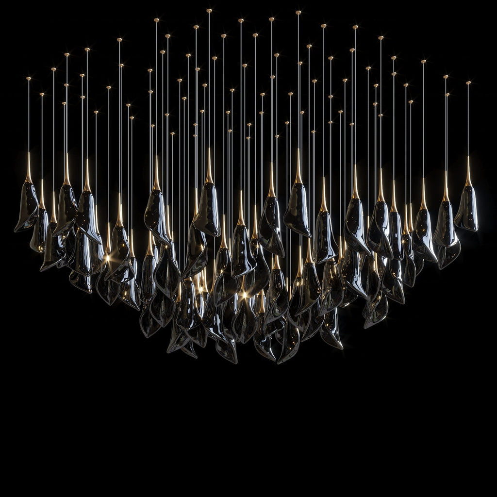 White Petal Drop Chandelier