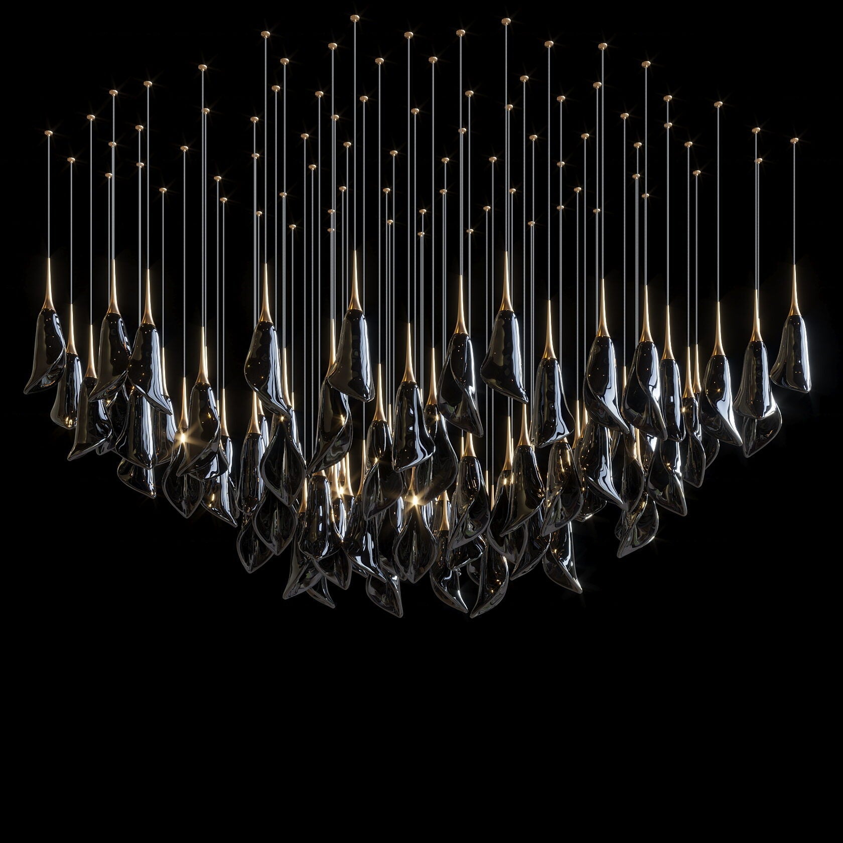 White Petal Drop Chandelier