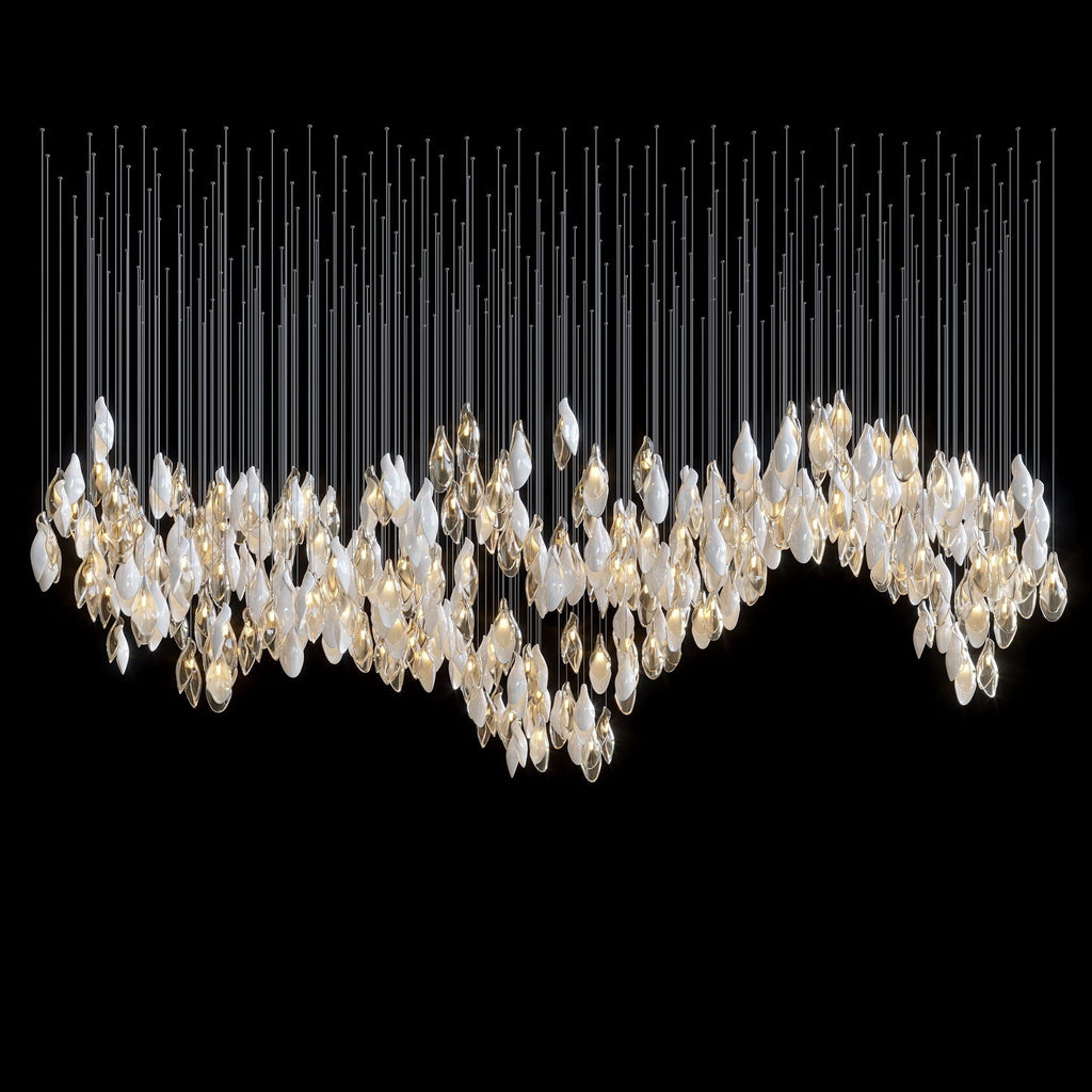 White Petal Drop Chandelier