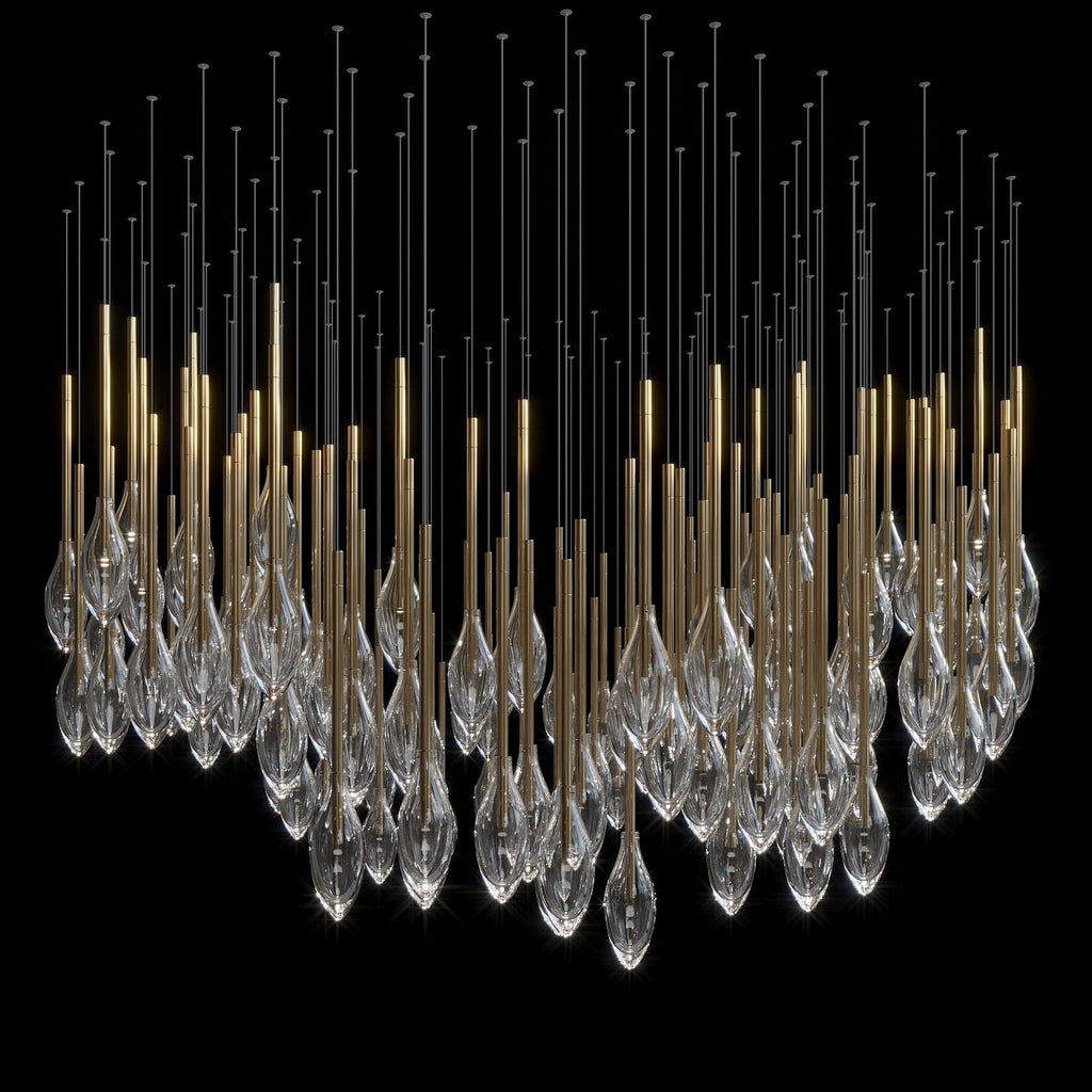 Crystal Raindrop Reed Chandelier