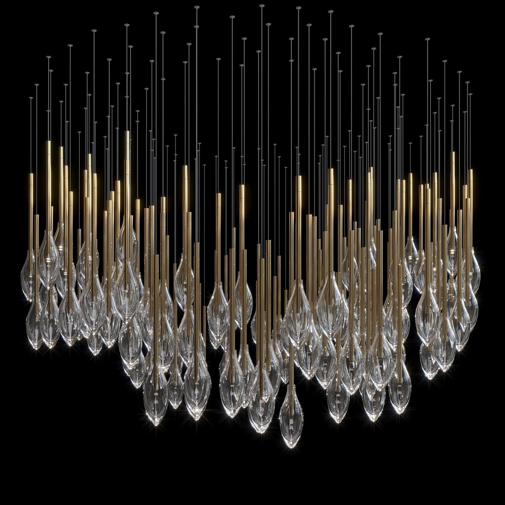 Crystal Raindrop Reed Chandelier