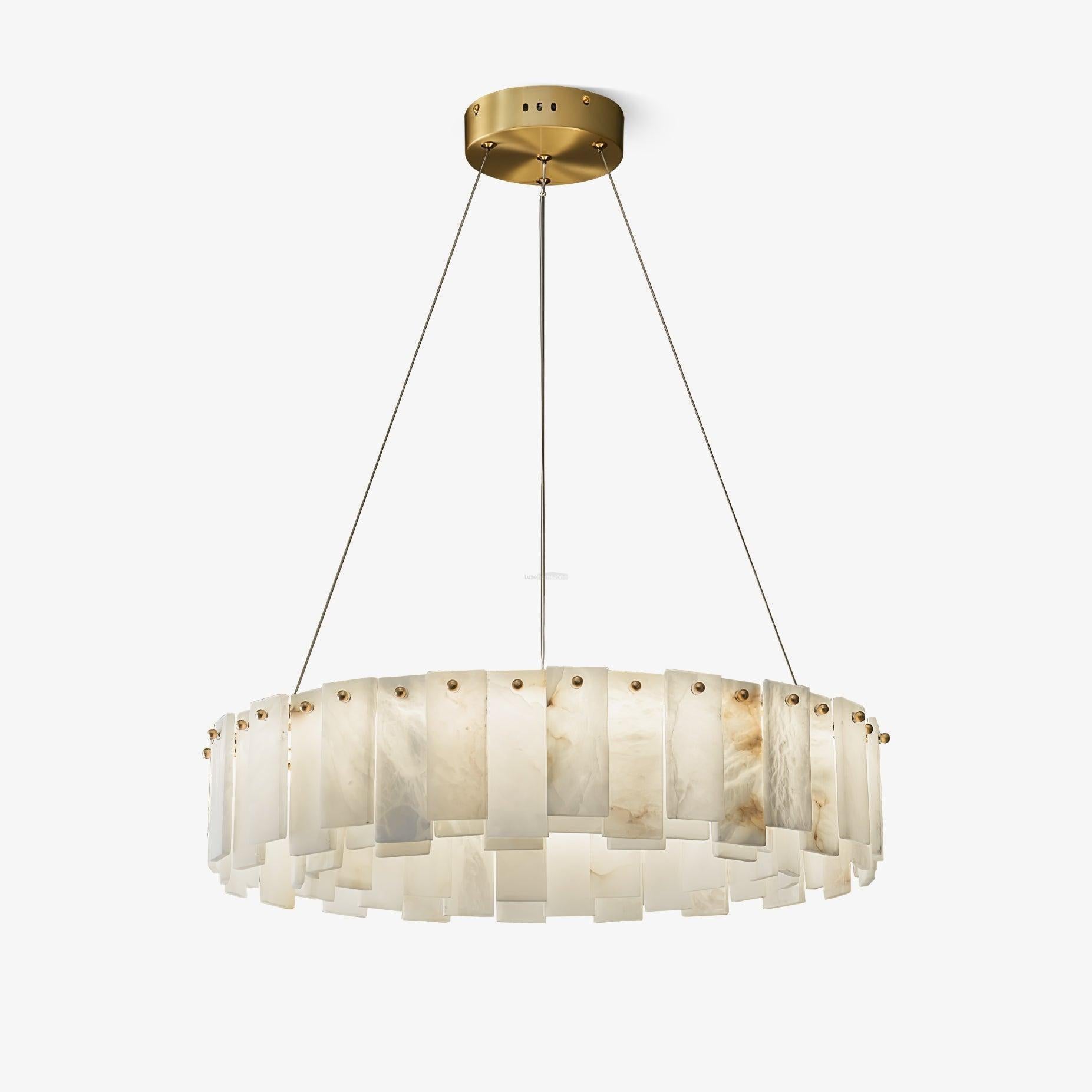 Halos Alabaster Round/Square Chandelier by Bling Lighting Studio