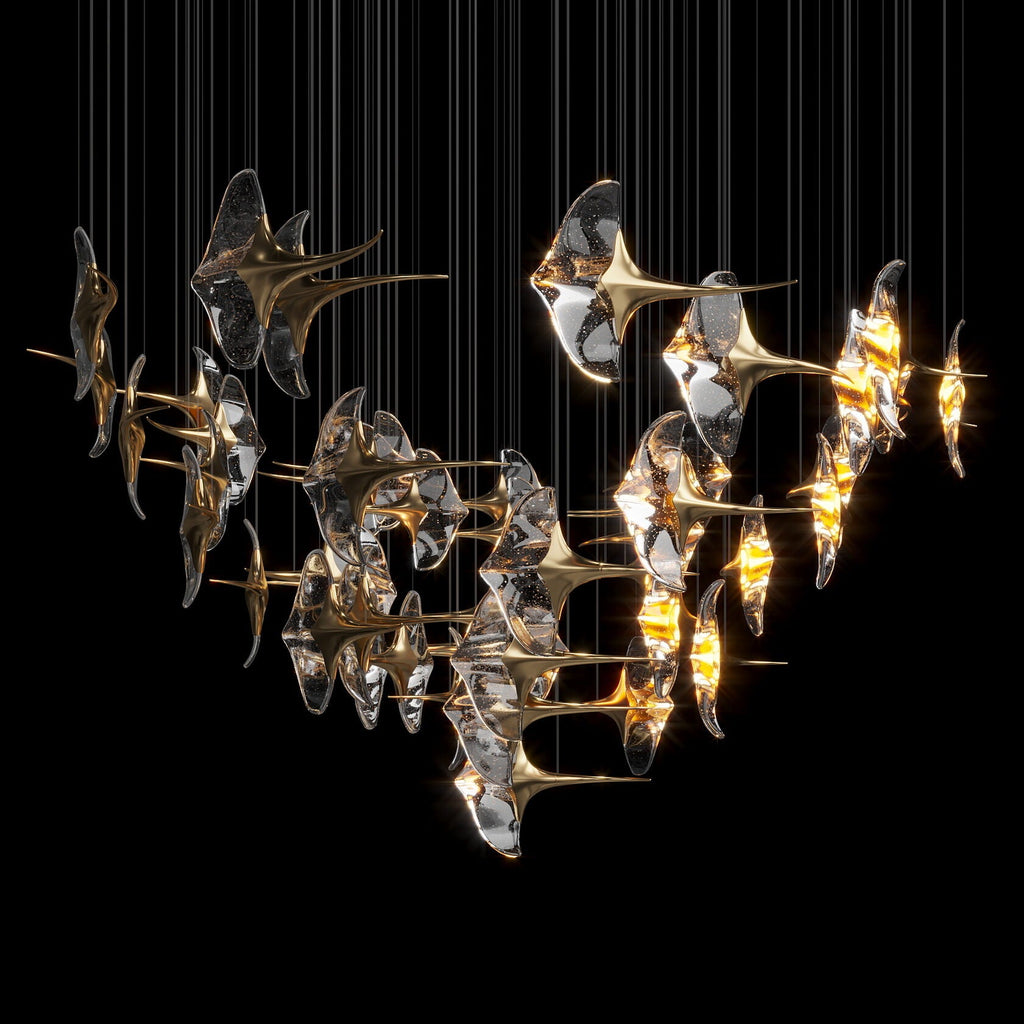 Clear Manta Cluster Chandelier