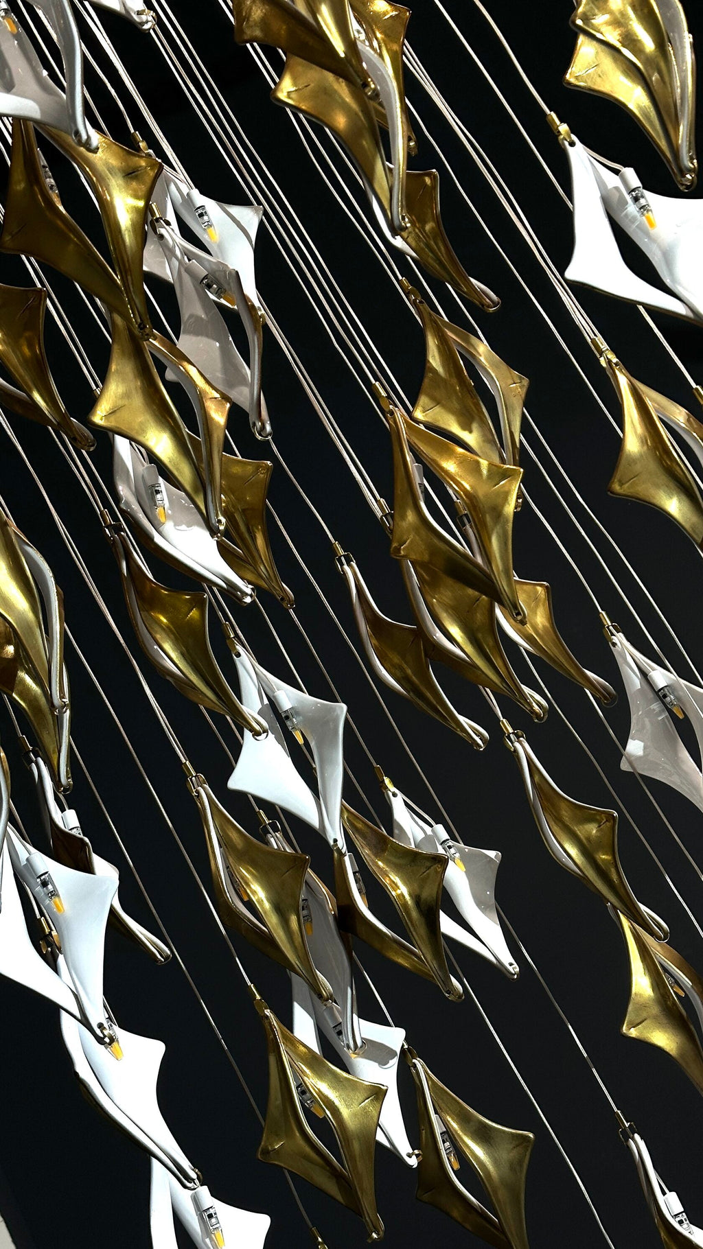 Black Gold Diamond Cascade Chandelier