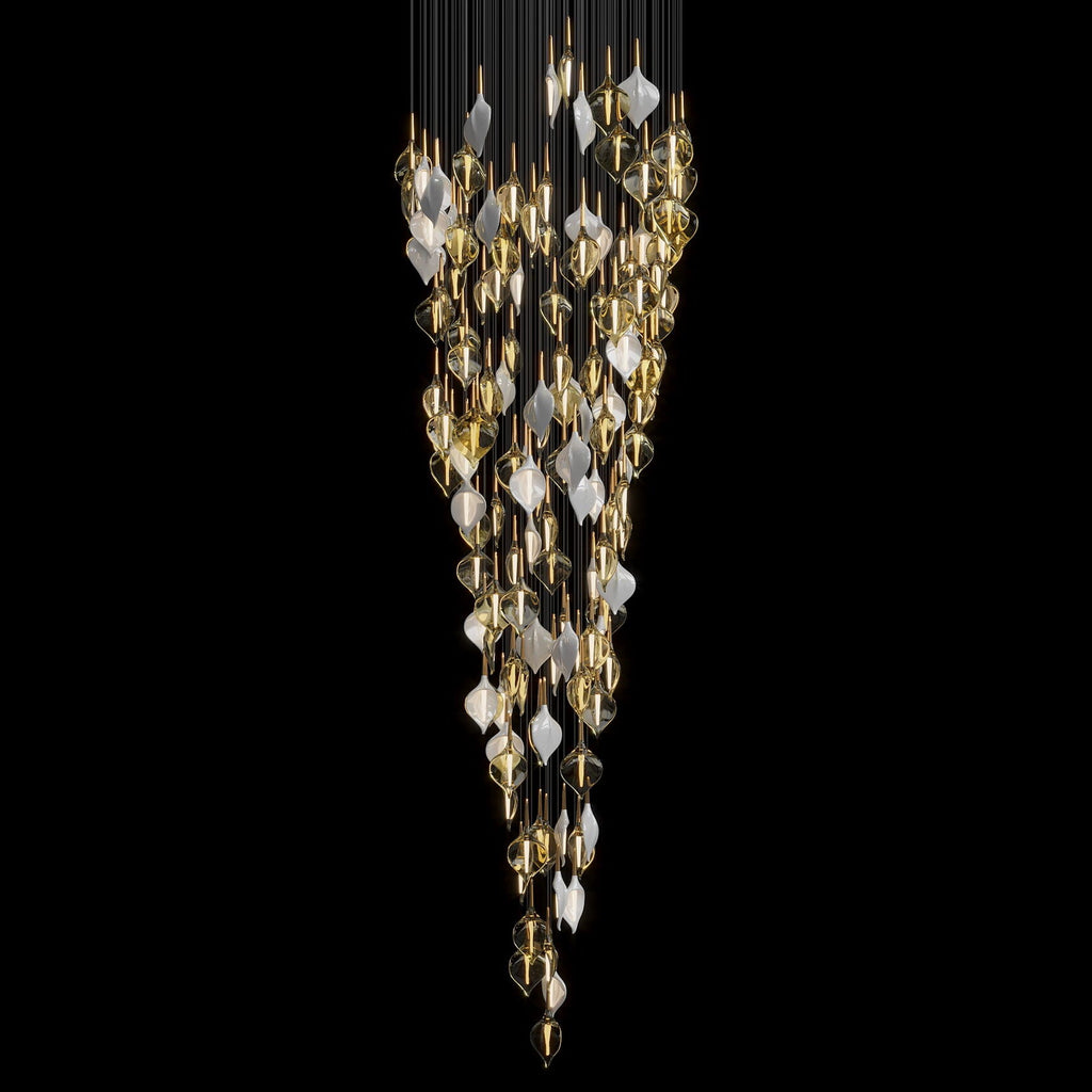 Gold Petal Cluster Chandelier