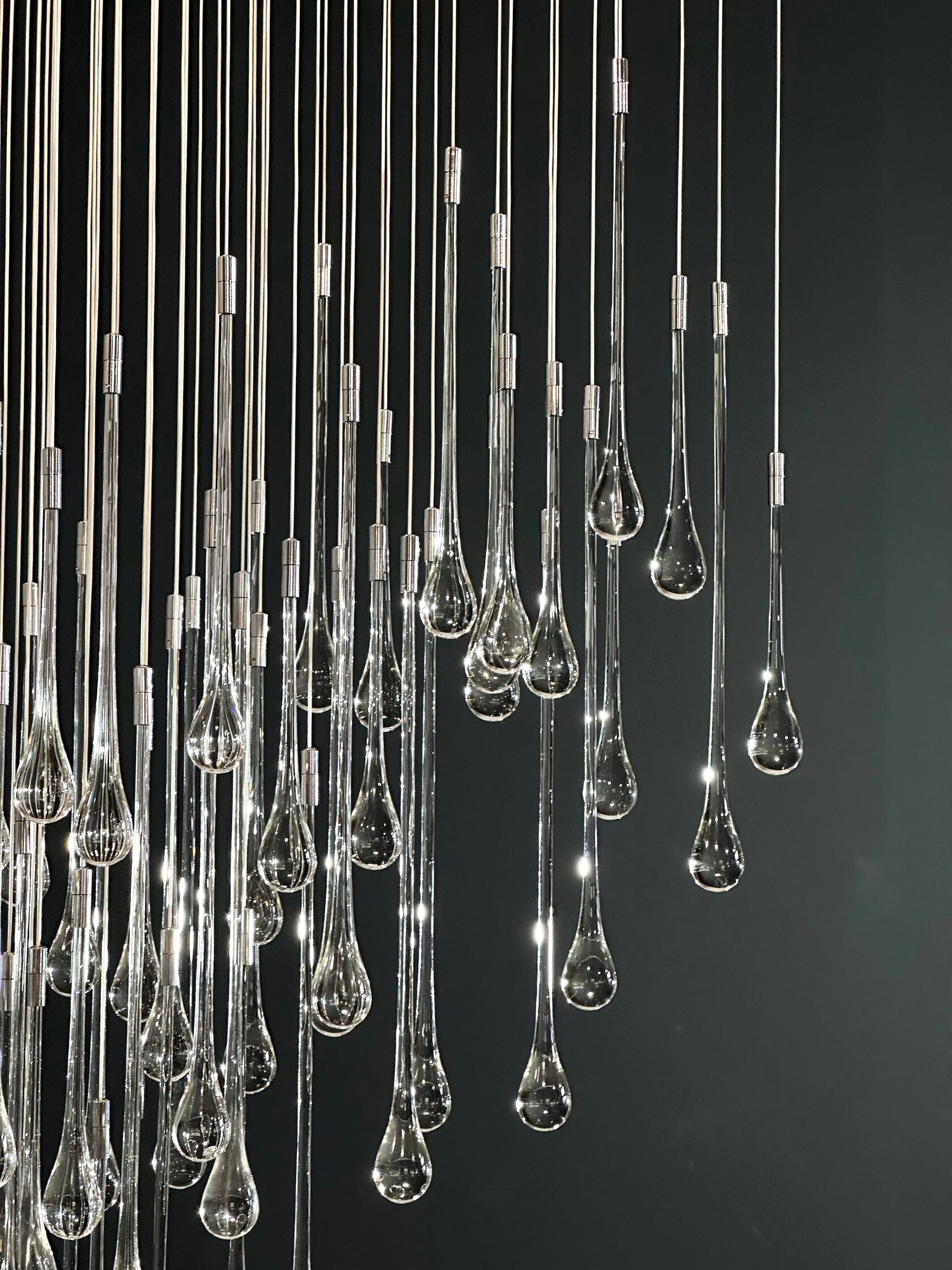 Crystal Teardrop Tube Rain Chandelier