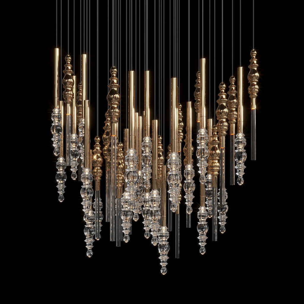 Crystal Totem Cascade Chandelier