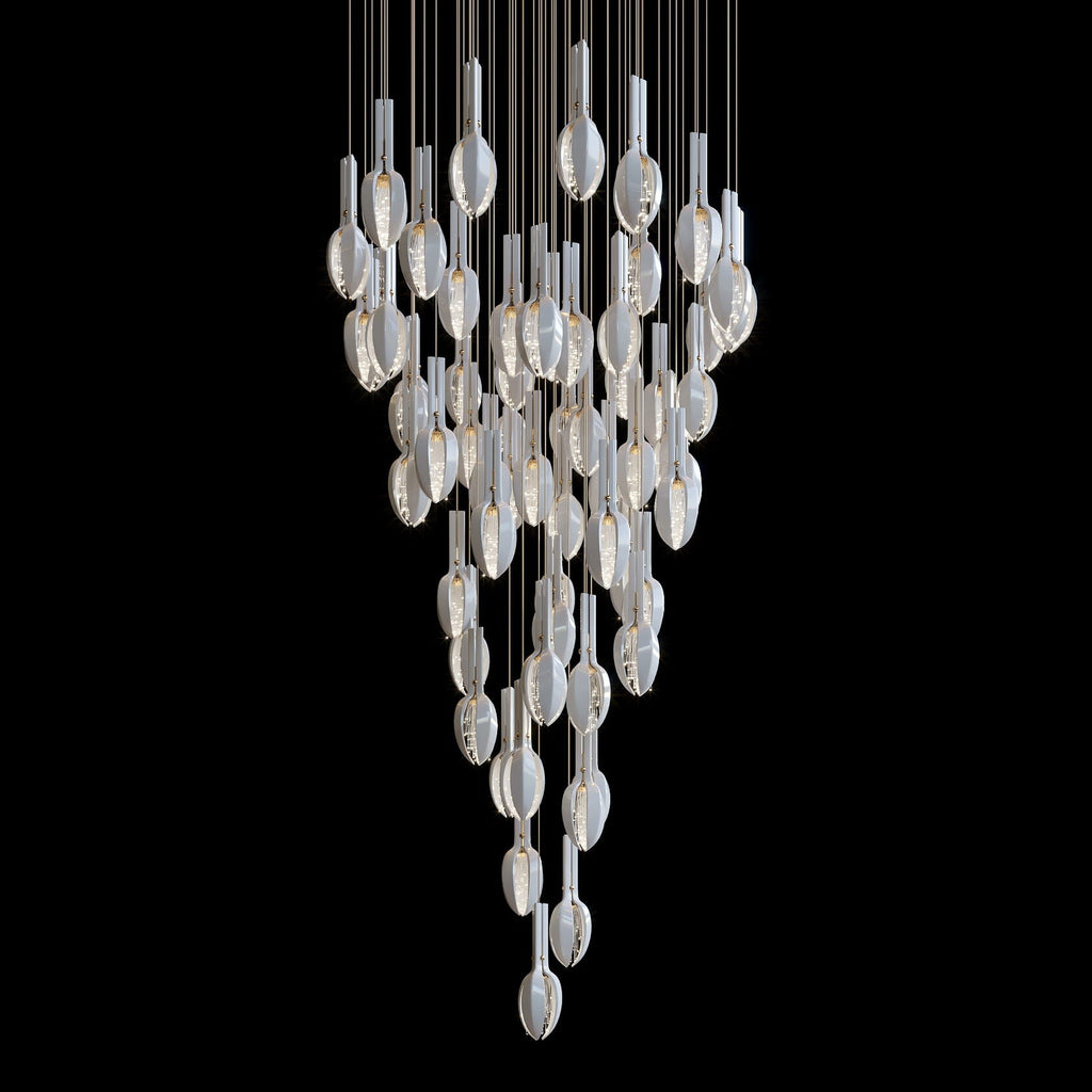 White Seed Pod Garland Chandelier