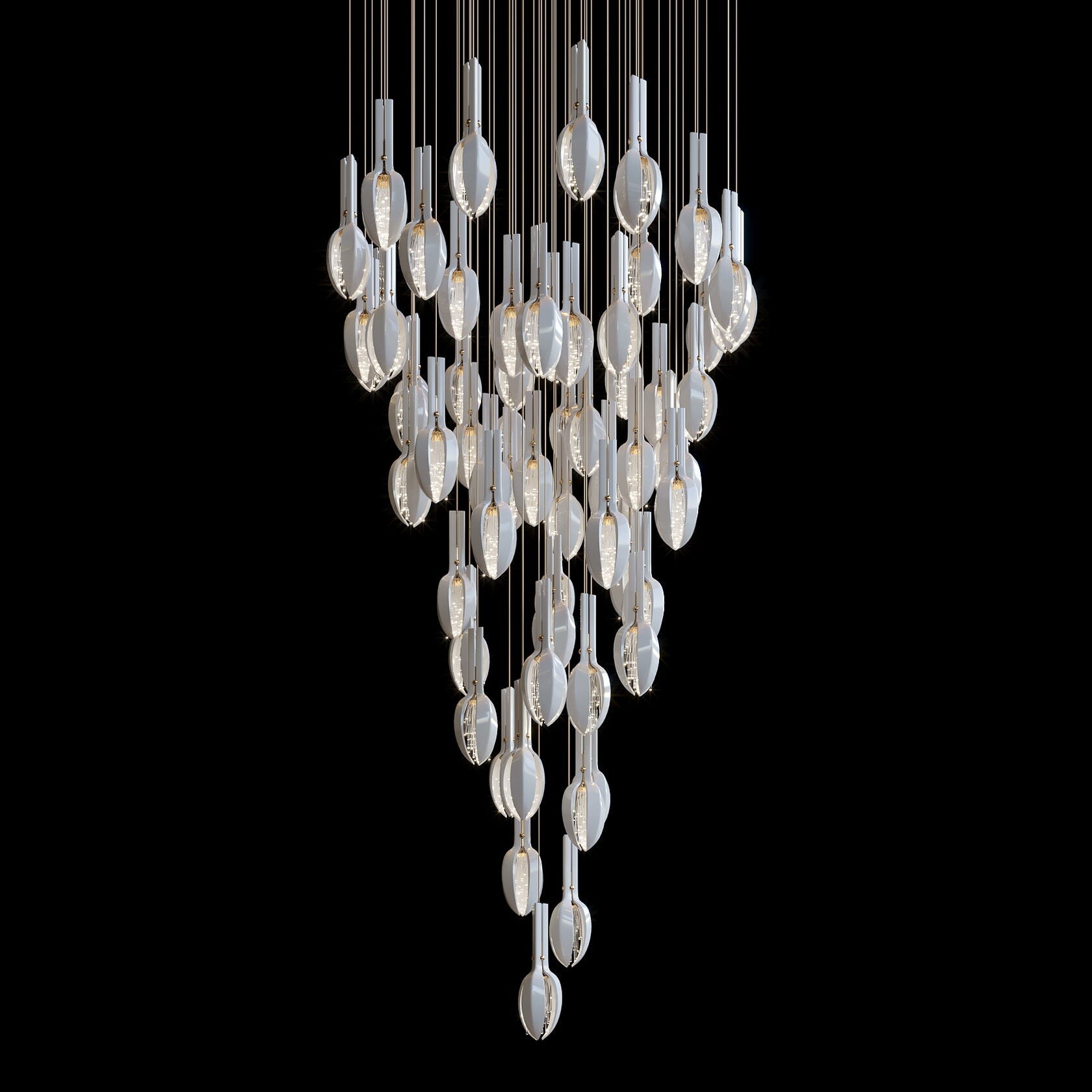 White Seed Pod Garland Chandelier
