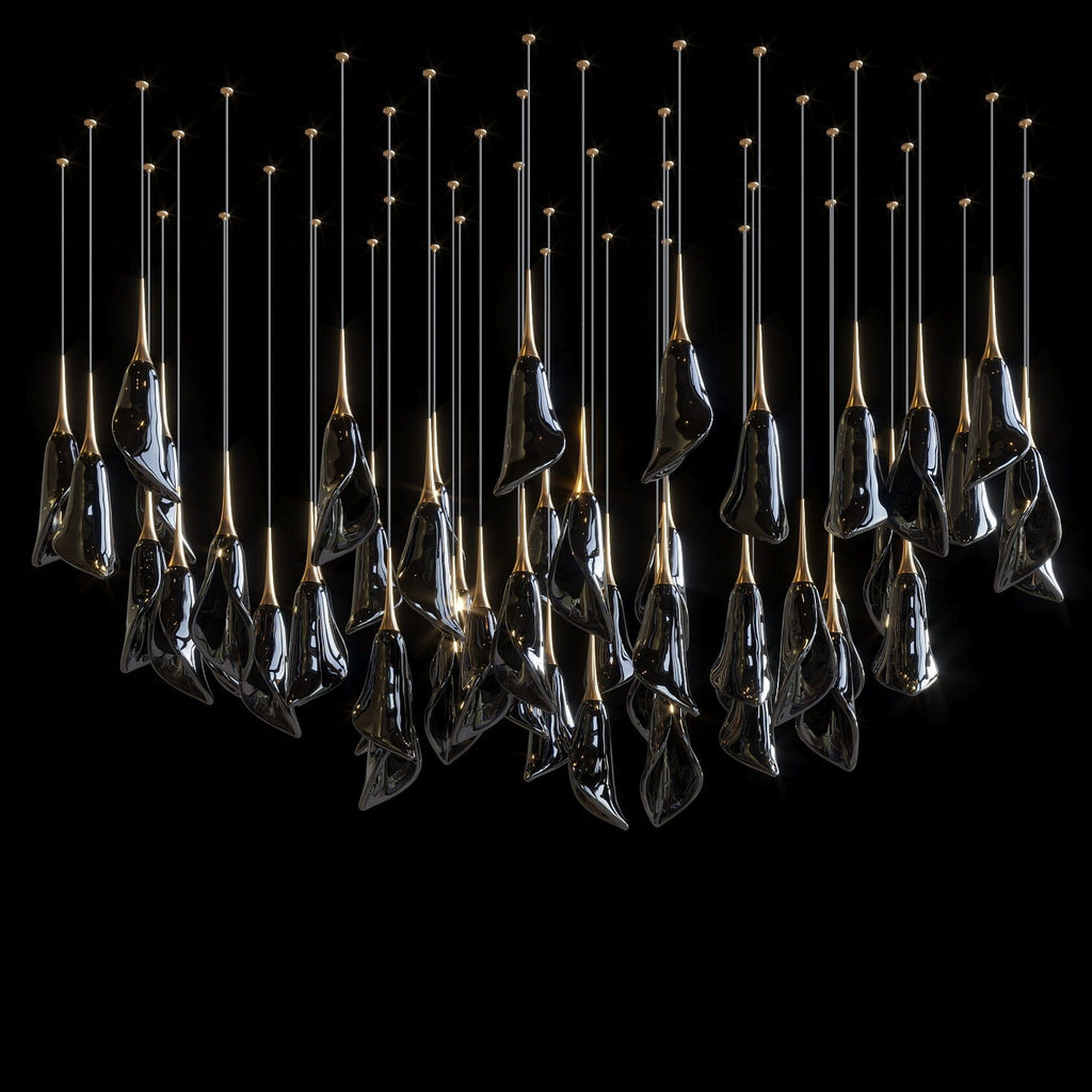 White Petal Drop Chandelier