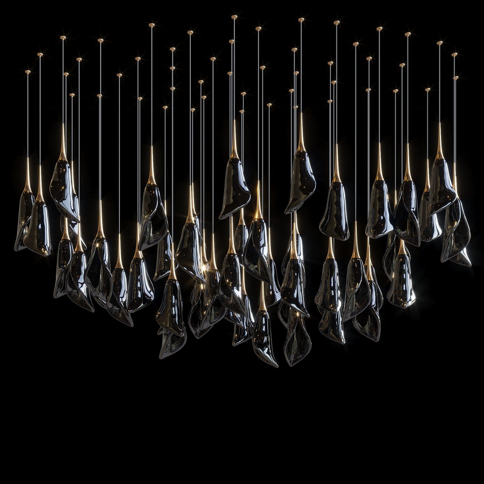 White Petal Drop Chandelier