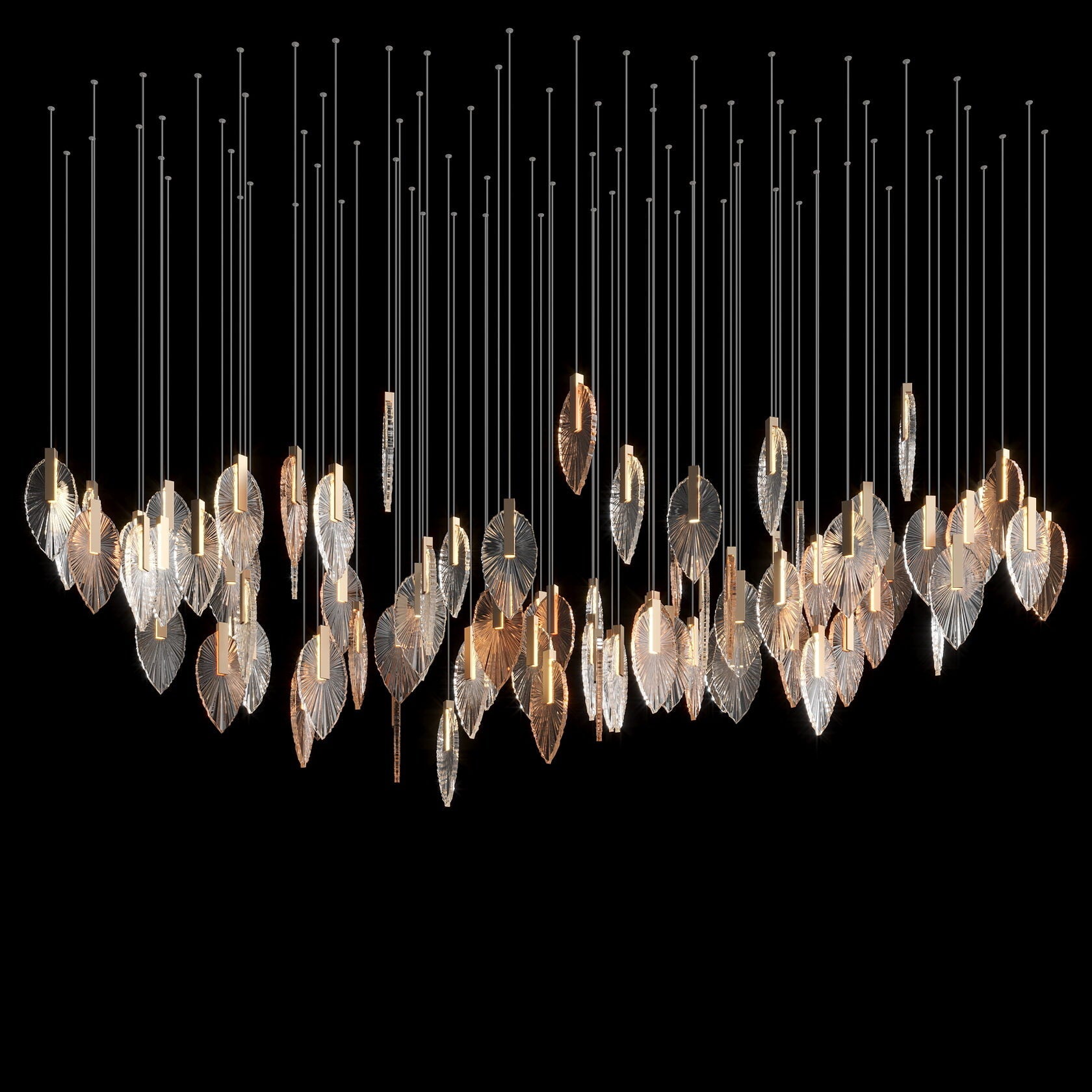Crystal Leaf Veil Chandelier