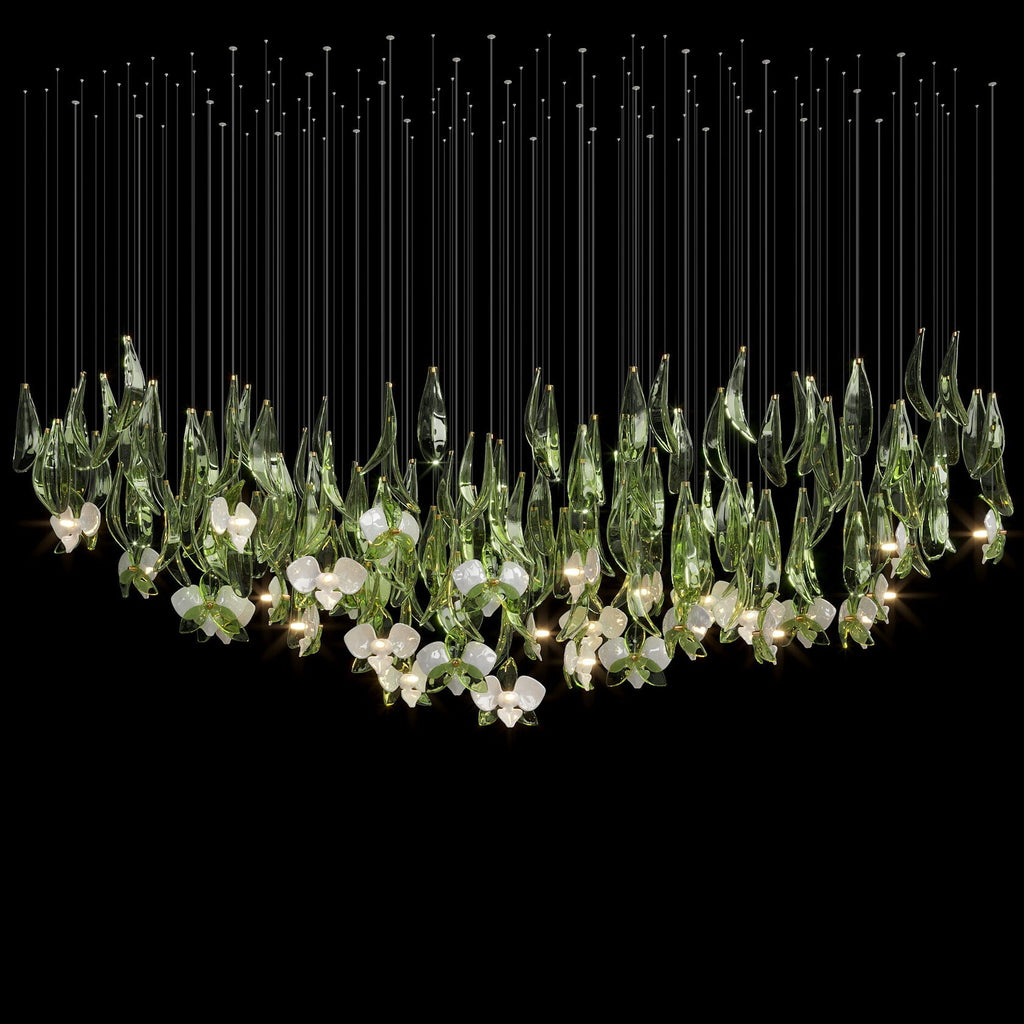 Green Orchid Cascade Chandelier