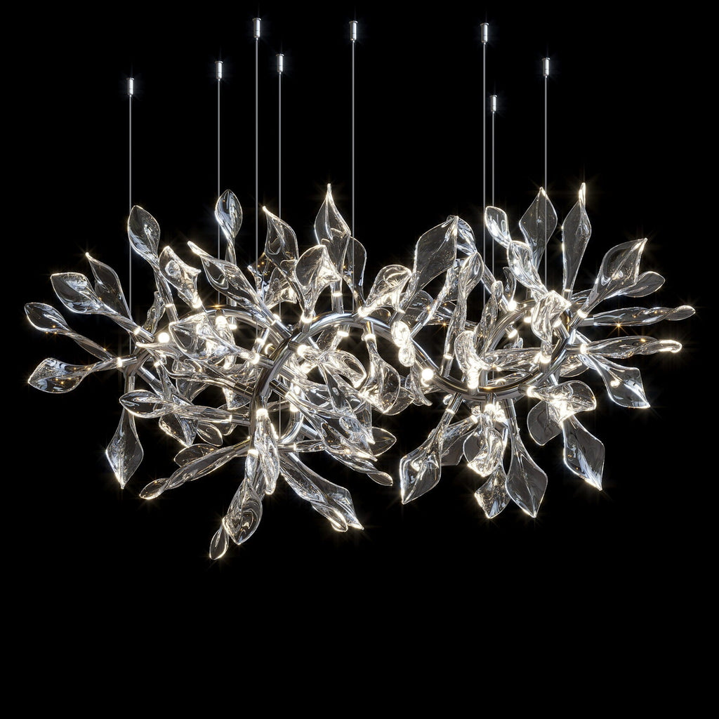 White Calla Orbit Chandelier