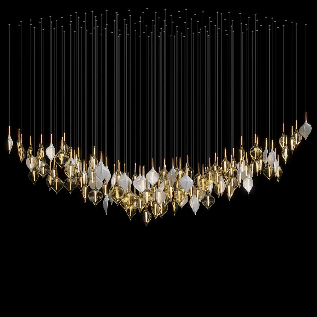 Gold Petal Cluster Chandelier