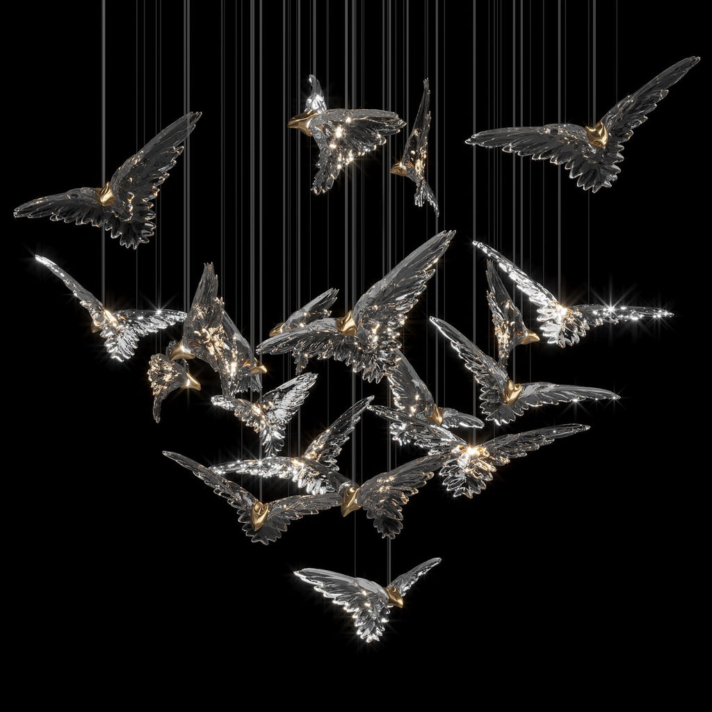Crystal Bird Flock Chandelier